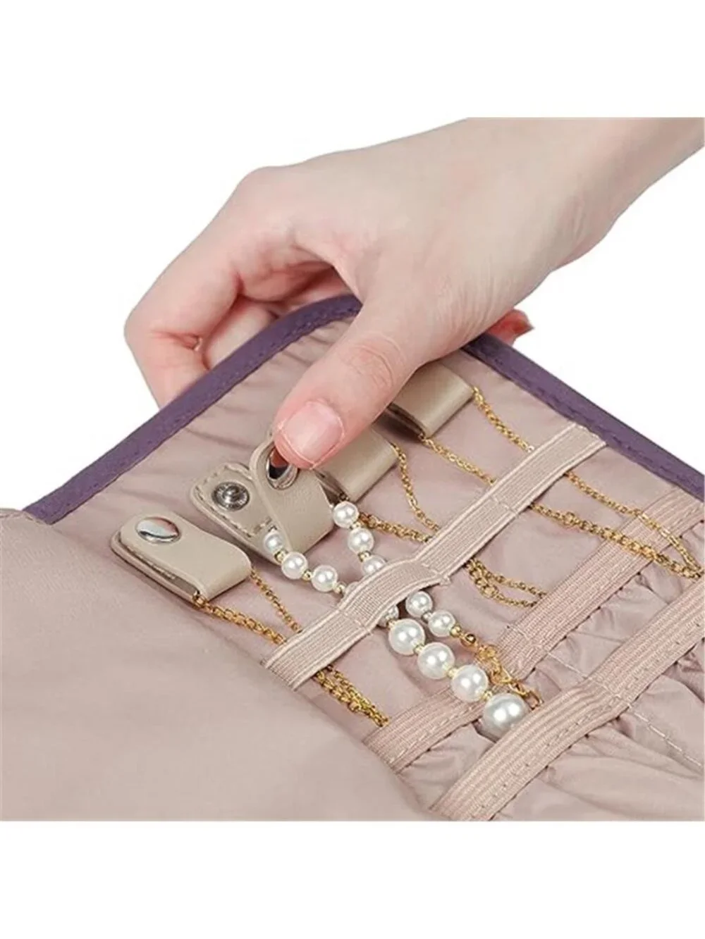 Travel Jewelry Organizer Case Necklace Ring Earring Storage Roll Pouch Bag